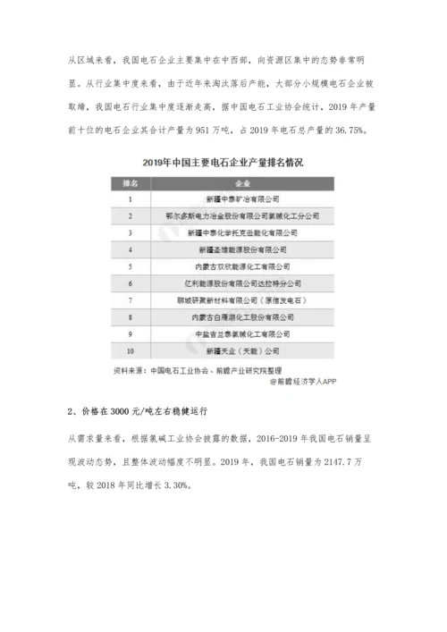 中国电石行业市场现状及发展前景分析-市场价格将在3000元-吨左右运行.docx