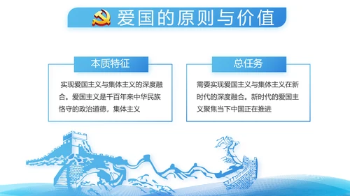 蓝色党支部党建年终总结述职报告学习教育PPT