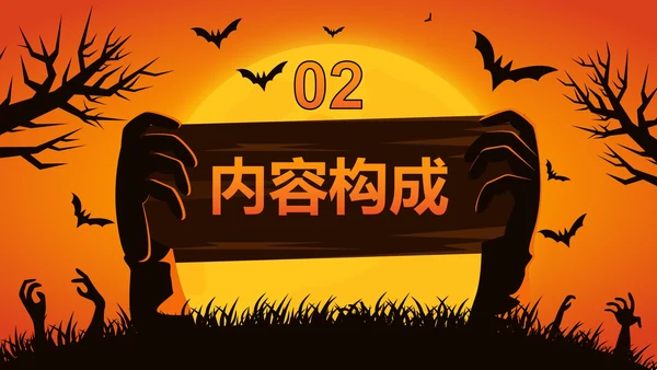 卡通插画万圣节娱乐活动策划PPT模板