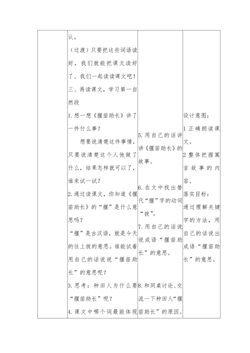 小学二下语文《揠苗助长》教案