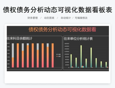 债权债务分析动态可视化数据看板表