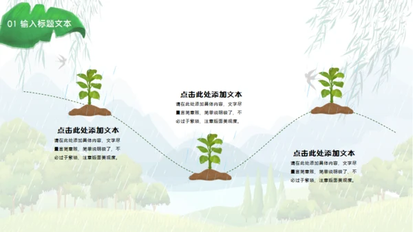 雨水节气介绍春雨通用PPT模板