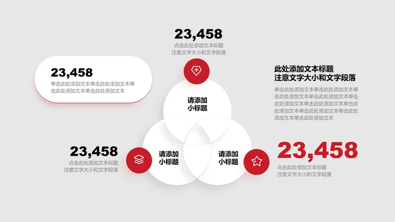 关系页-红色商务风3项韦恩图数据图示