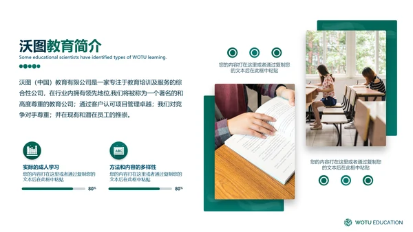 欧美教育培训网络课教学学校宣传PPT模板