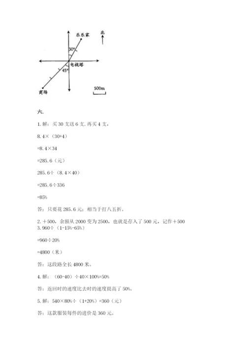人教版六年级数学小升初试卷附参考答案（满分必刷）.docx
