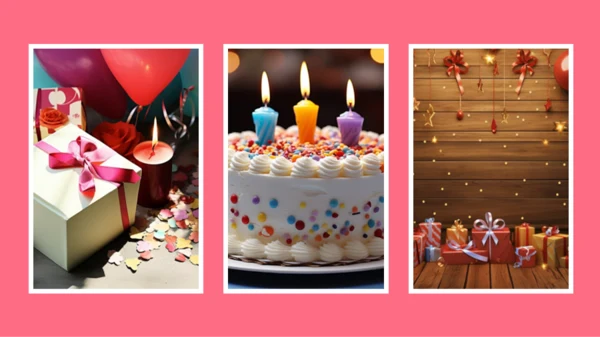 粉色卡通生日祝福快闪PPT模板