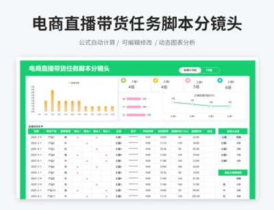 电商直播带货任务脚本分镜头