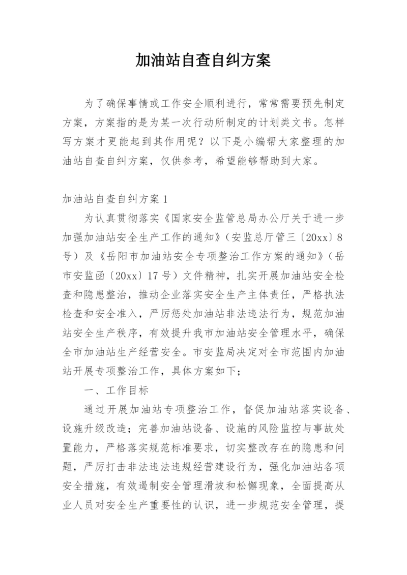 加油站自查自纠方案.docx