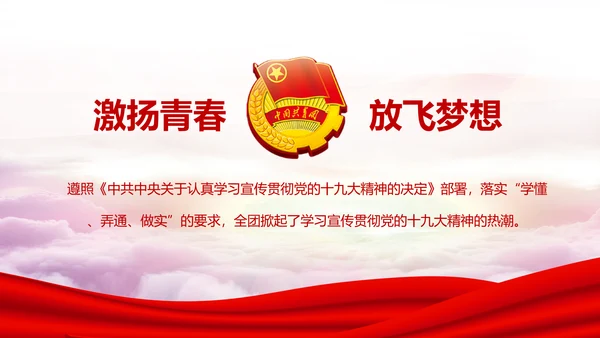 中国共青团学习十九大精神做合格团员PPT