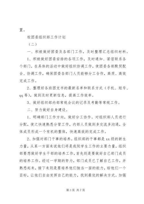 校团委组织部工作计划.docx