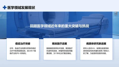 蓝色商务风医学讲座与科研报告通用PPT模板