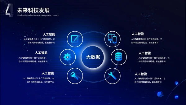 3d科技风人工智能5G科技产品介绍大数据分析科技感ppt模板