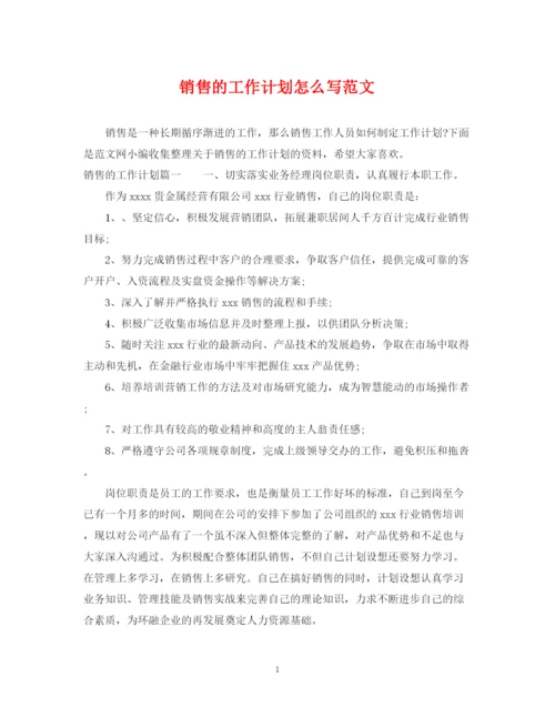 精编之销售的工作计划怎么写范文.docx