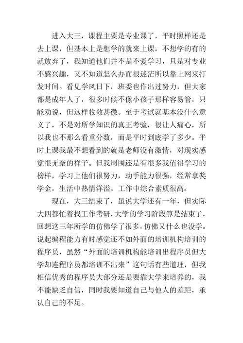 个人总结大三