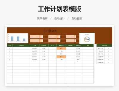 工作计划表模版