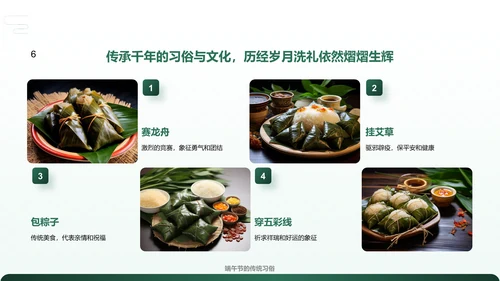 绿色复古风解读传统端午节PPT模板