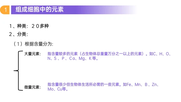 人教版高中生物细胞元素化合物PPT课件