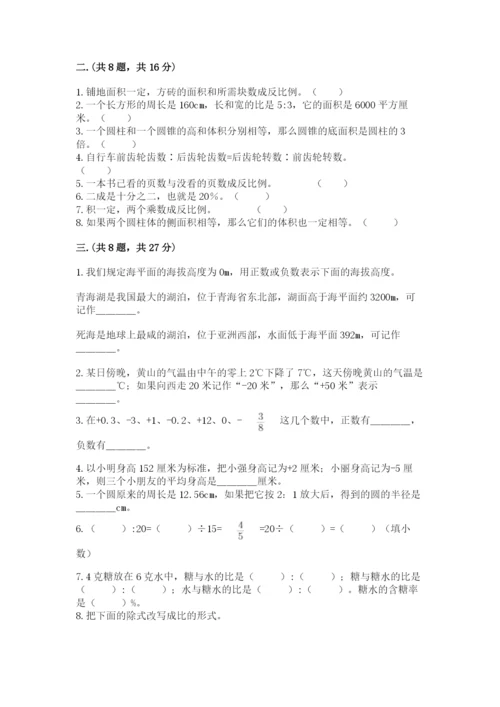 北师大版数学小升初模拟试卷及参考答案【实用】.docx