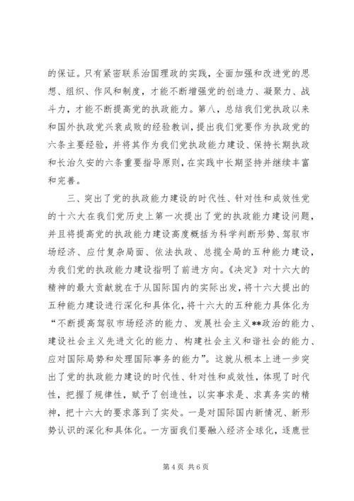 学习十六届四中全会精神思想汇报(1).docx