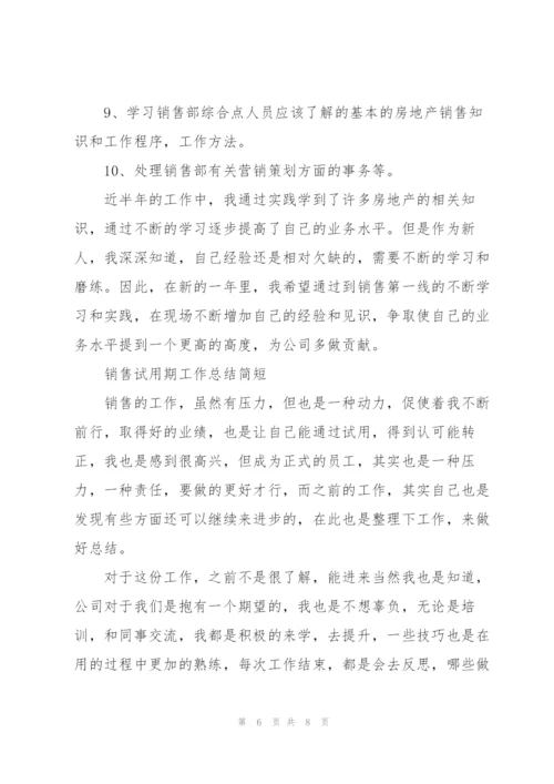 销售试用期工作总结简短.docx