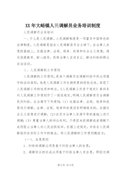 某年大峪镇人民调解员业务培训制度.docx