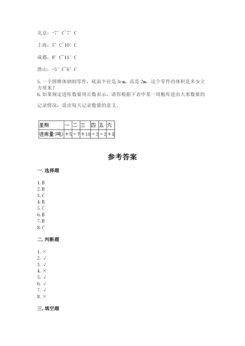 人教版六年级下册数学期末测试卷带答案（精练）.docx