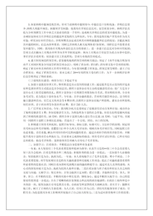 地税局长个人总结范文