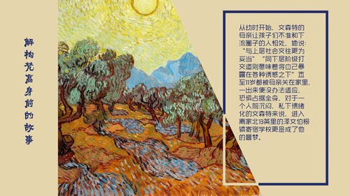 油画大师梵高艺术美学鉴赏PPT课件模板