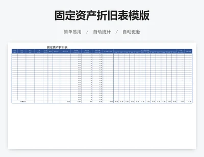 固定资产折旧表模版