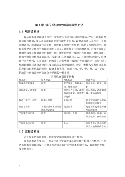 工程机械液压系统的故障诊断与维修保养