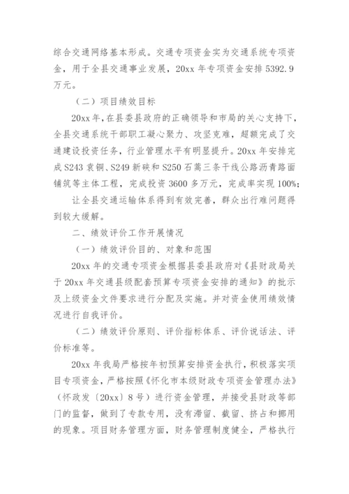 交通项目支出绩效评价报告.docx