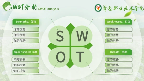 清远职业技术学院校园通用PPT模板