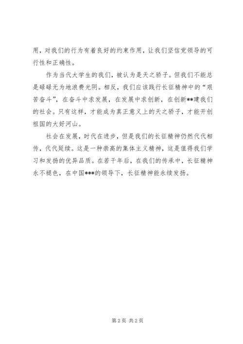思想汇报范文：长征精神，代代颂扬.docx
