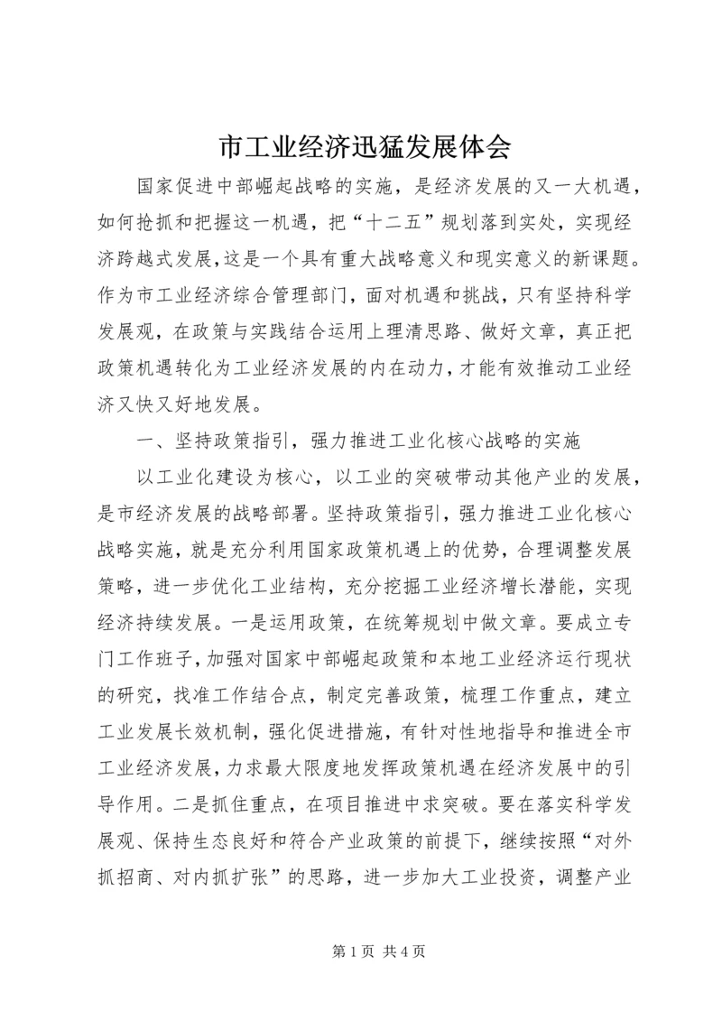 市工业经济迅猛发展体会_1.docx