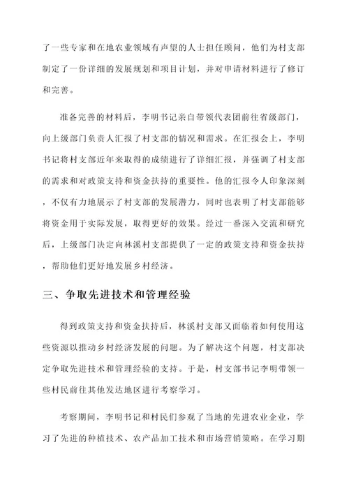 村支部双争事迹材料