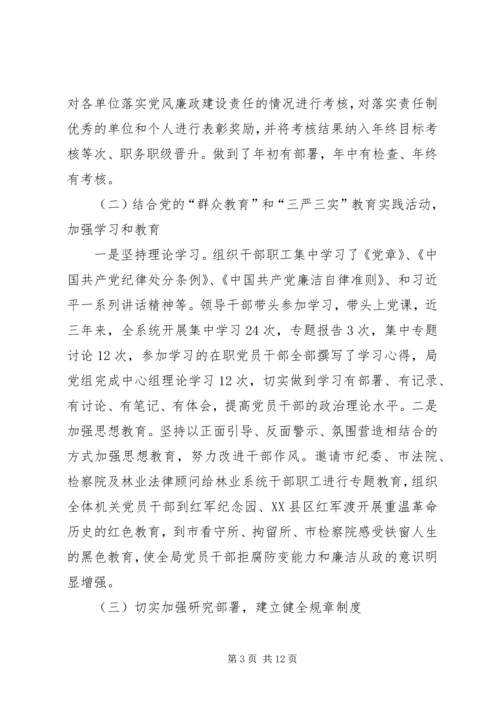 林业局党风廉政建设工作汇报.docx