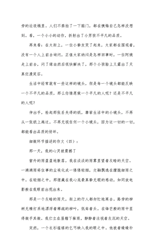 细节描写的作文