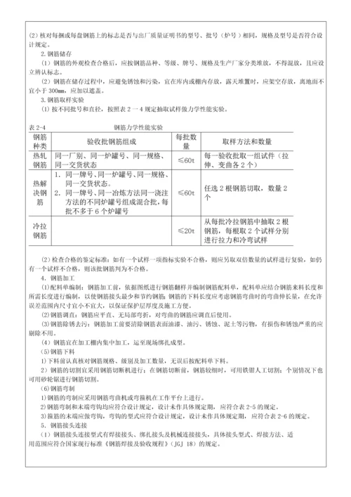 钢筋砼道路钢筋加工安装施工技术交底.docx