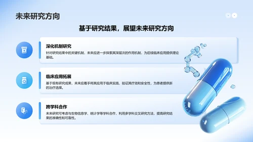 蓝色3D风医学毕业论文开题答辩PPT模板