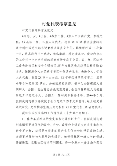 村党代表考察意见.docx