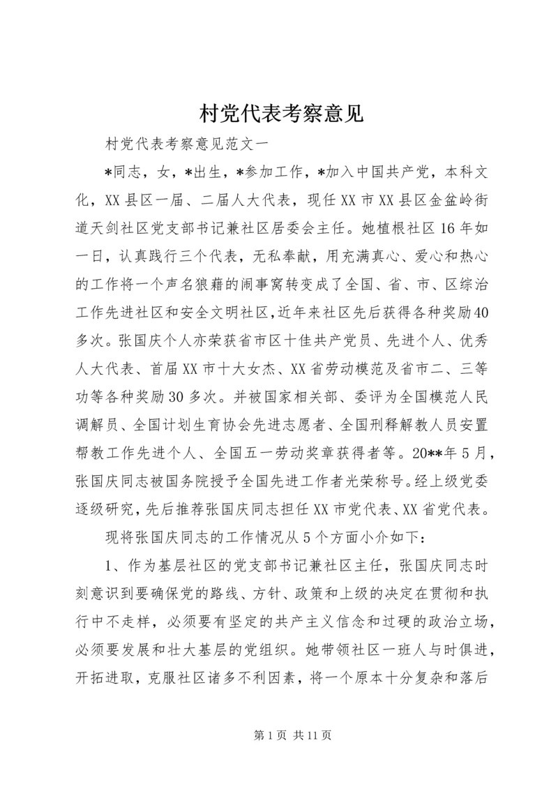 村党代表考察意见.docx