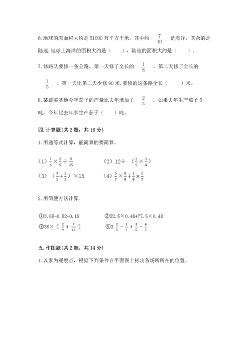 人教版六年级上册数学期中测试卷【名校卷】.docx