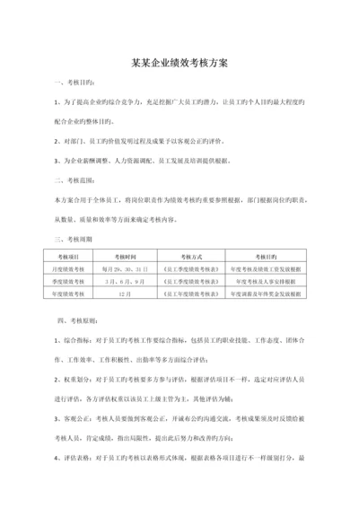 中小企业绩效考核指标制订方案.docx