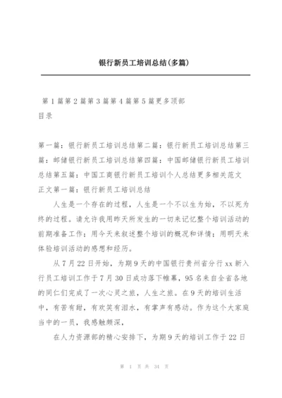 银行新员工培训总结(多篇).docx