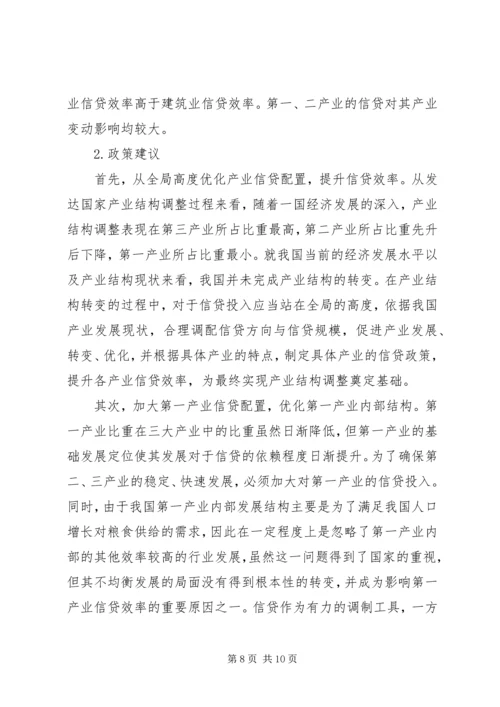 信贷投入对产业结构的制约.docx