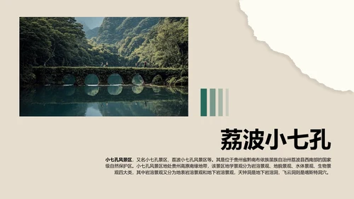 米色撕纸风简约创意贵州旅游攻略