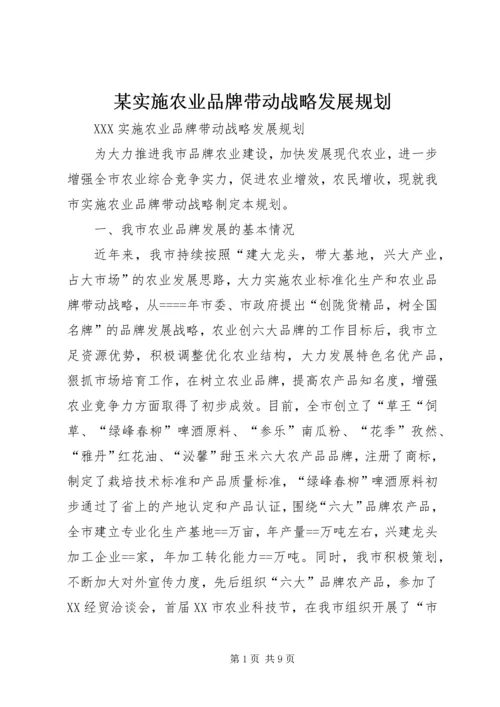 某实施农业品牌带动战略发展规划 (8).docx