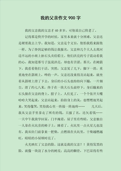 我的父亲作文900字