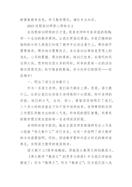 2023远程培训研修心得体会.docx