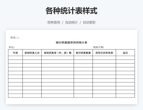各种统计表样式